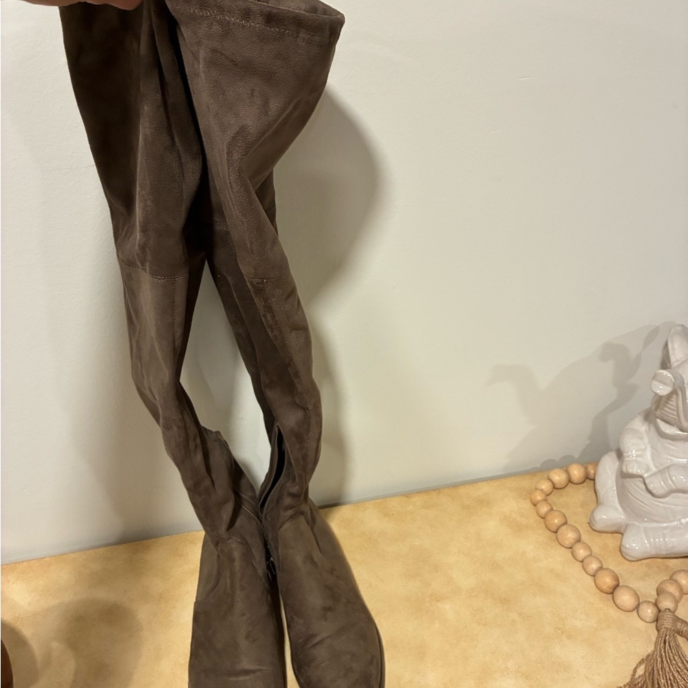 Marc Fisher Brown Suede Over-the-Knee Boots